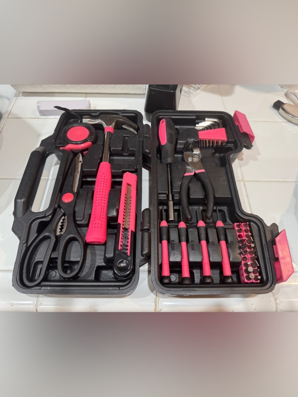 (Used) Pink Household Tool Set - Perfect for Moving & Furniture Assembly